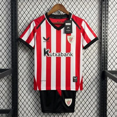 26/27 Athletic Club Bilbao Home Kids Soccer Jersey