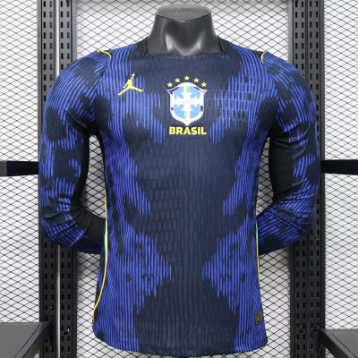 2026 Brazil Away Player Version Long Sleeve Soccer Jersey