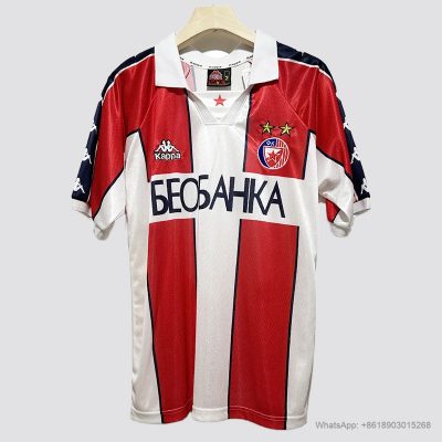 95/97 Red Star Belgrade home retro soccer jersey size S-2XL