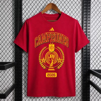 2026 Spain Somos Campeones Cotton Red T-Shirt