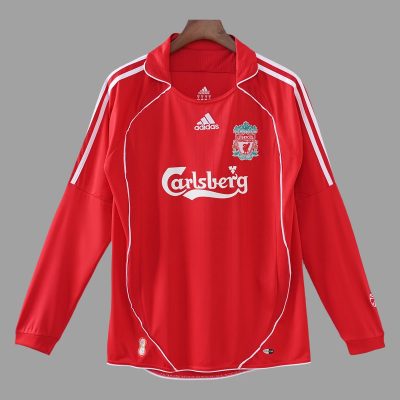 06/08 Liverpool Home Long Sleeve Retro Soccer Jersey