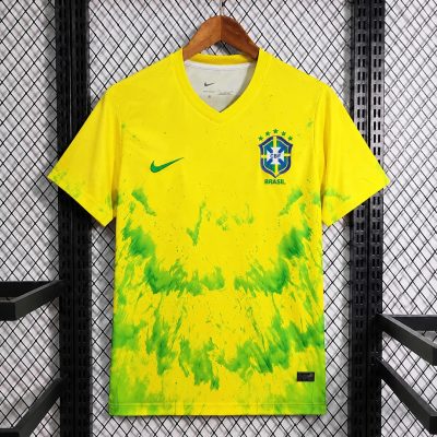 2026 Brazil Special Edtion Mountain Yellow Tie-Dye Soccer Jersey