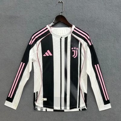 25/26 Juventus Home Long Sleeve Player Version Soccer Jersey