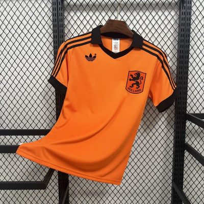 1980 Netherlands Home Retro Soccer Jersey