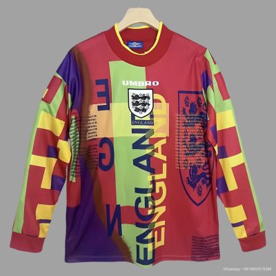 1996 England Goalkeeper Retro Soccer Jersey