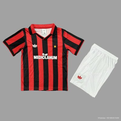90/91 AC Milan Home Kids Retro Soccer Jersey Size 16-28
