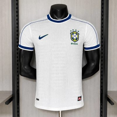 1998 Brazil White Player Version Retro Soccer Jersey