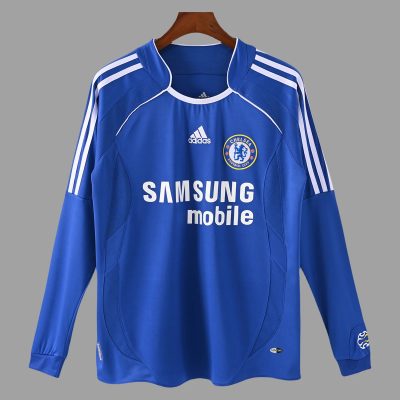 06/08 Chelsea Home Long Sleeve Retro Soccer Jersey