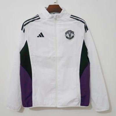 25/26 Manchester United White Purple Black Windbreaker