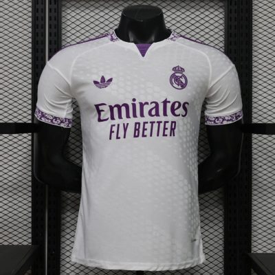 26/27 Real Madrid Trefoil White Purple Player Version Soccer Jersey