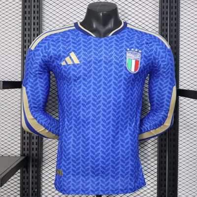 2026 Italy Home Long Sleeve Player Version Soccer Jersey