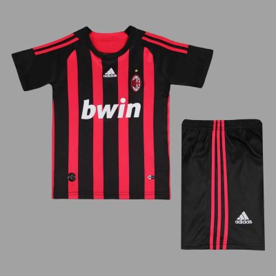 08/09 AC Milan Home Kids Retro Soccer Jersey Size 16-28