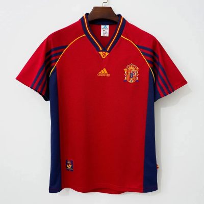 1998 Spain Home Retro Soccer Jersey