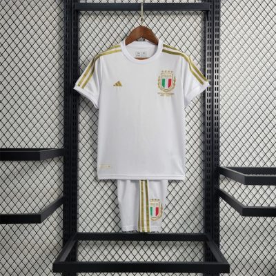 2023 Italy 125 Years Anniversary Kids Retro Soccer Jersey Size 16-28