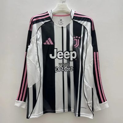 25/26 Juventus Home Long Sleeve Soccer Jersey