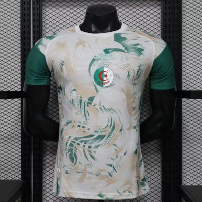 2026 Algeria Special Player Version Beige Green Soccer Jersey