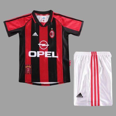 98/99 AC Milan Home Kids Retro Soccer Jersey Size 16-28