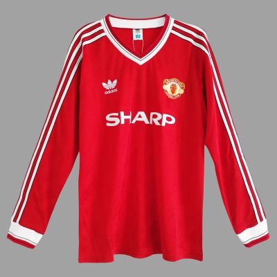 86/88 Manchester United Home Long Sleeve Retro Soccer Jersey